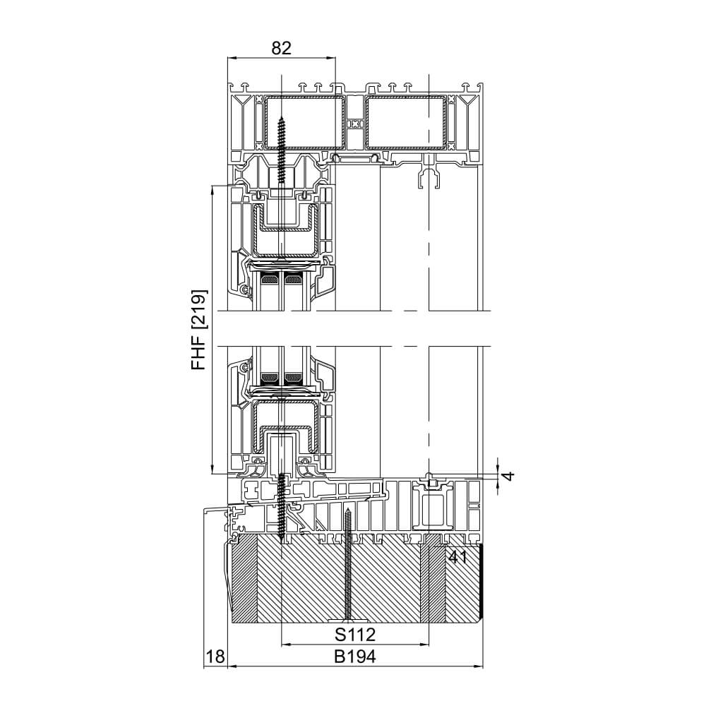 Porta alzante scorrevole VEKAMOTION 82