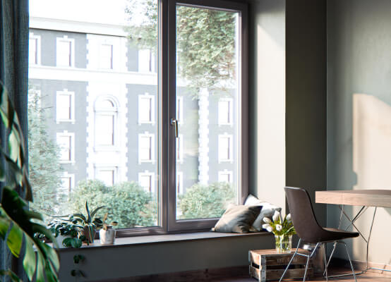 Finestra VEKA Softline 82 MD grigia