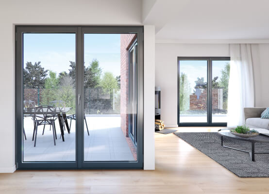 Porte finestre VEKA Softline 82 MD Passive grigio antracite
