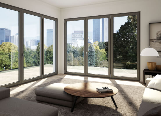 Porte finestre VEKA Softline 76 MD grigie