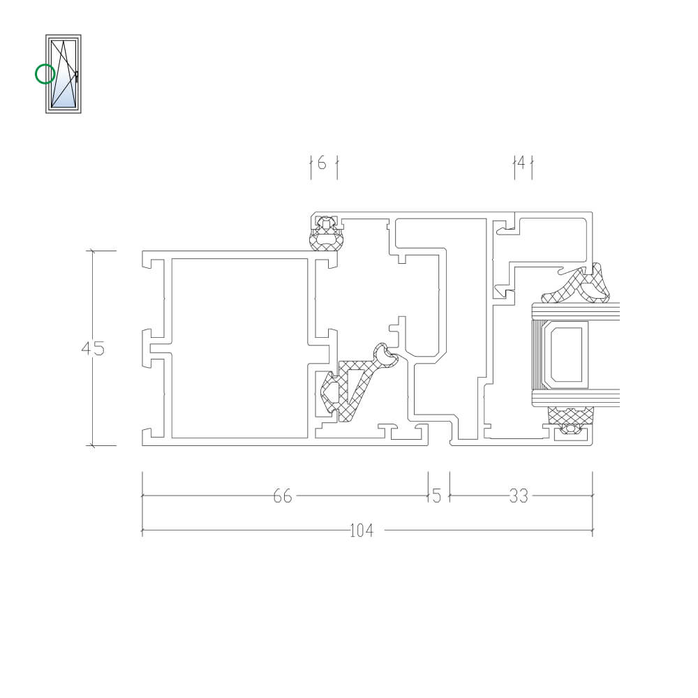 MB-45: telaio con battente