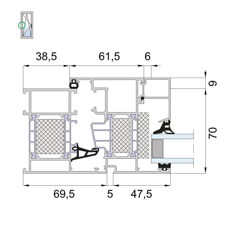 MB-79 SI: telaio con battente MB-79 SI: telaio con battente