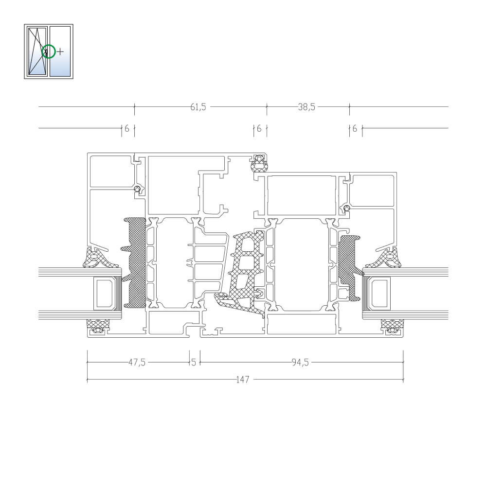 MB-86: battente con apertura anta-ribalta