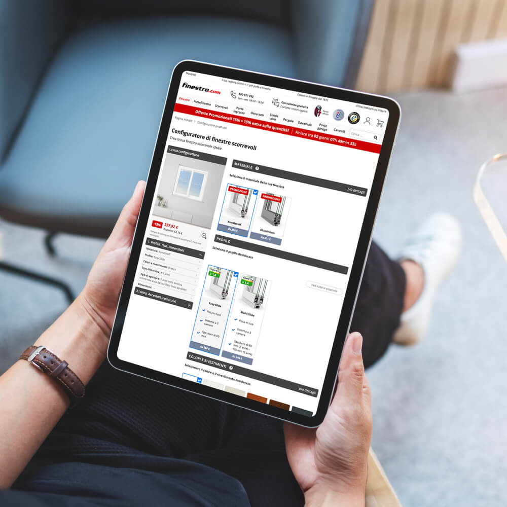 Configuratore di finestre scorrevoli su misura