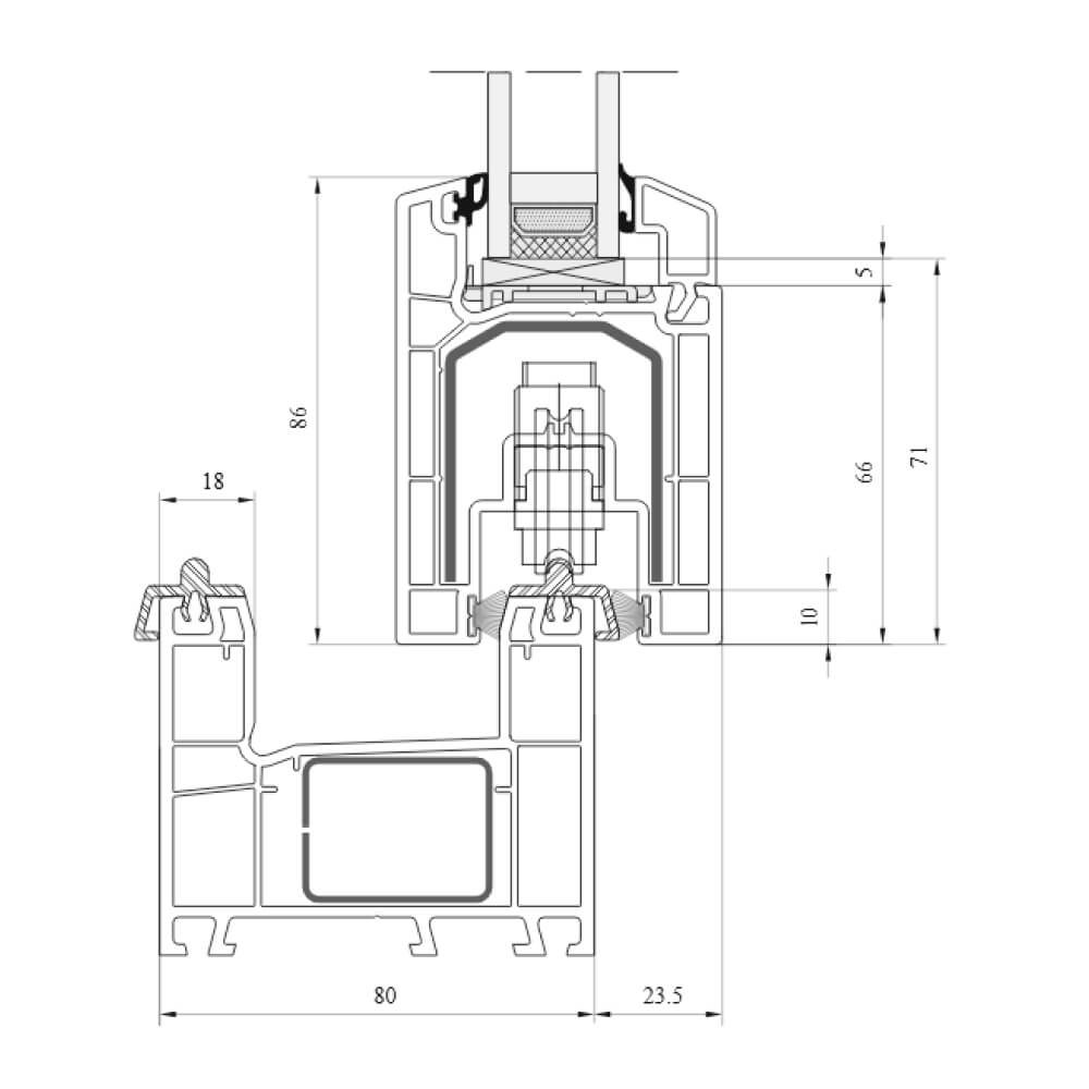 Schizzi dettagliati del modello Multi Slide