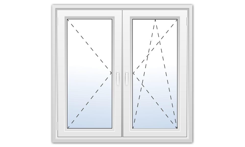 Fenêtre blanche à deux vantaux dont un oscillo-battant