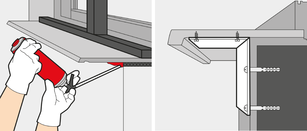 Installazione di un davanzale interno