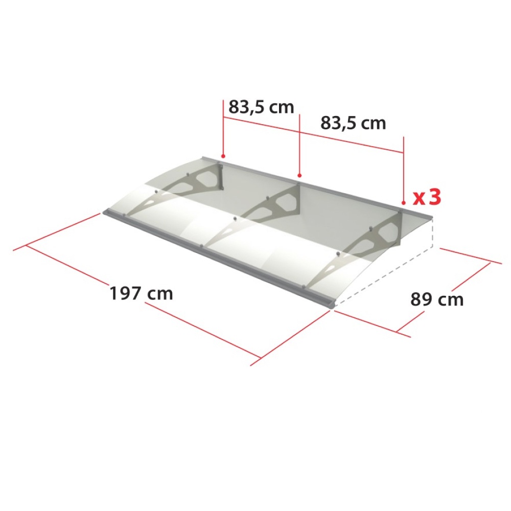 Pensilina Catania – dimensioni 197 cm di larghezza