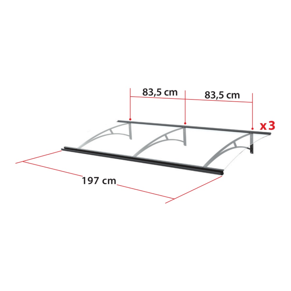 Pensilina Firenze – dimensioni 197 cm di larghezza