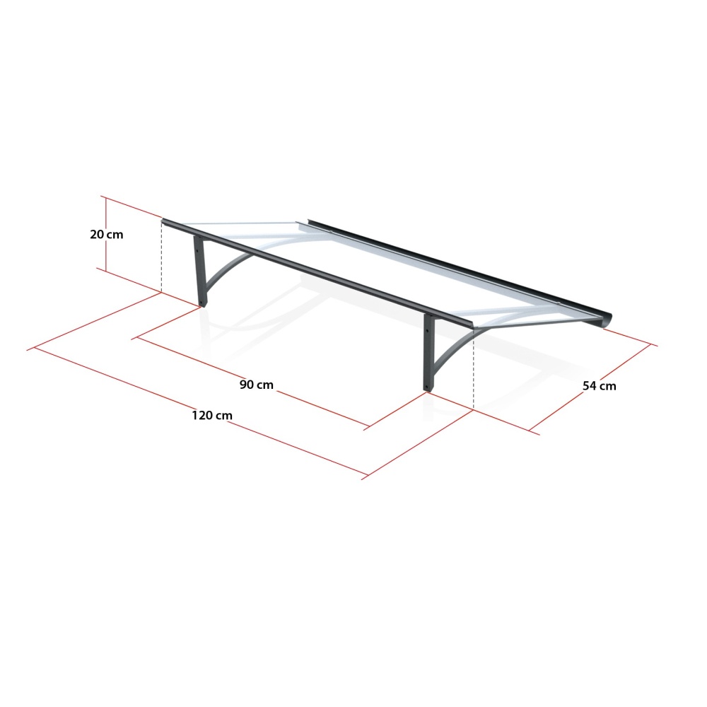 Pensilina Milano – dimensioni 120 cm di larghezza