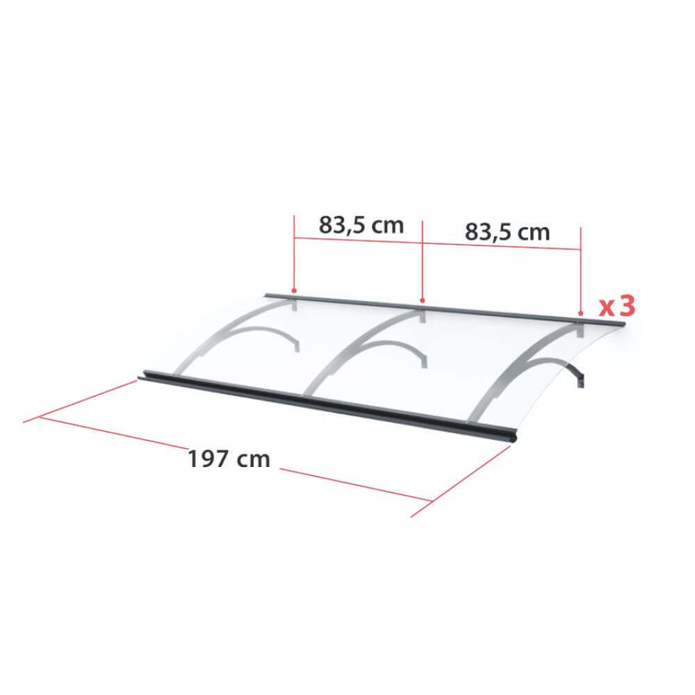Pensilina Palermo – dimensioni 197 cm di larghezza