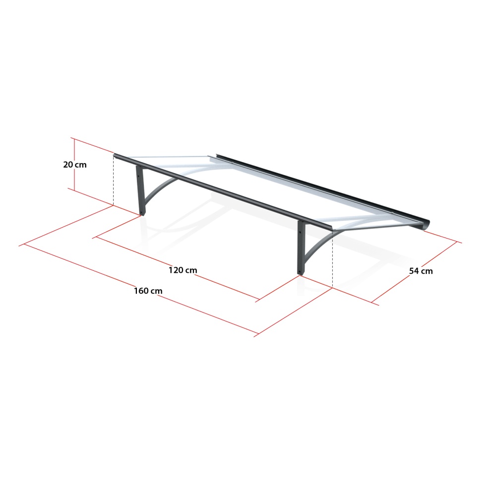 Pensilina Roma – dimensioni 160 cm di larghezza