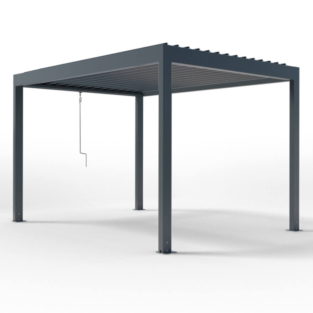 Pergola autoportante con manovella rimovibile