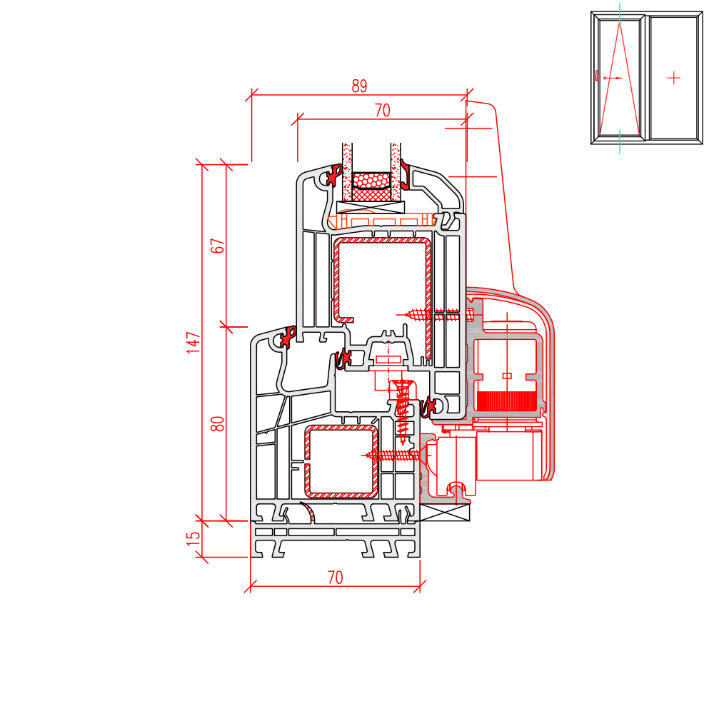 IDEAL 4000 - allargamento del telaio 15 mm 