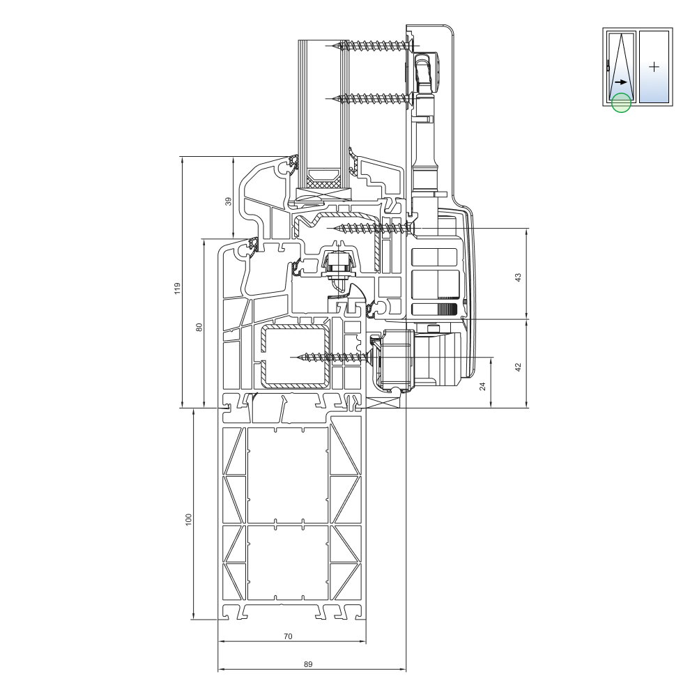 IDEAL 5000 - allargamento del telaio 100 mm 