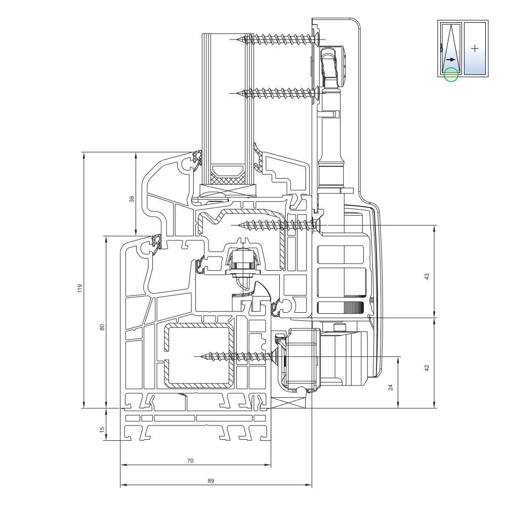 IDEAL 5000 - allargamento del telaio 15 mm 