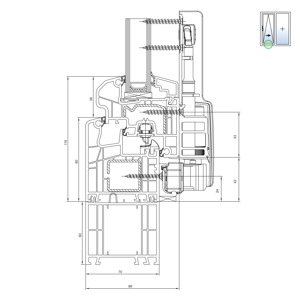 IDEAL 5000 - allargamento del telaio 60 mm 