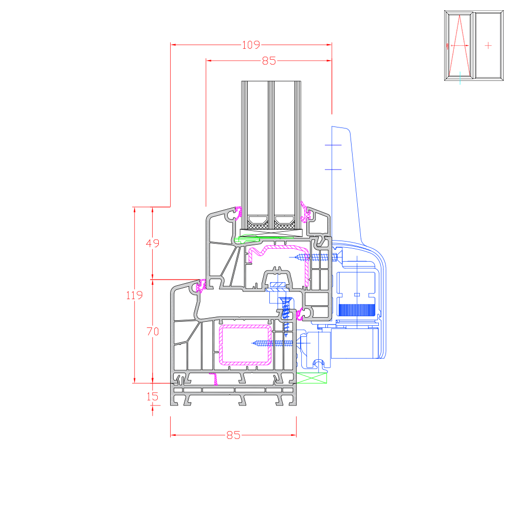 IDEAL 7000 - allargamento del telaio 15 mm 