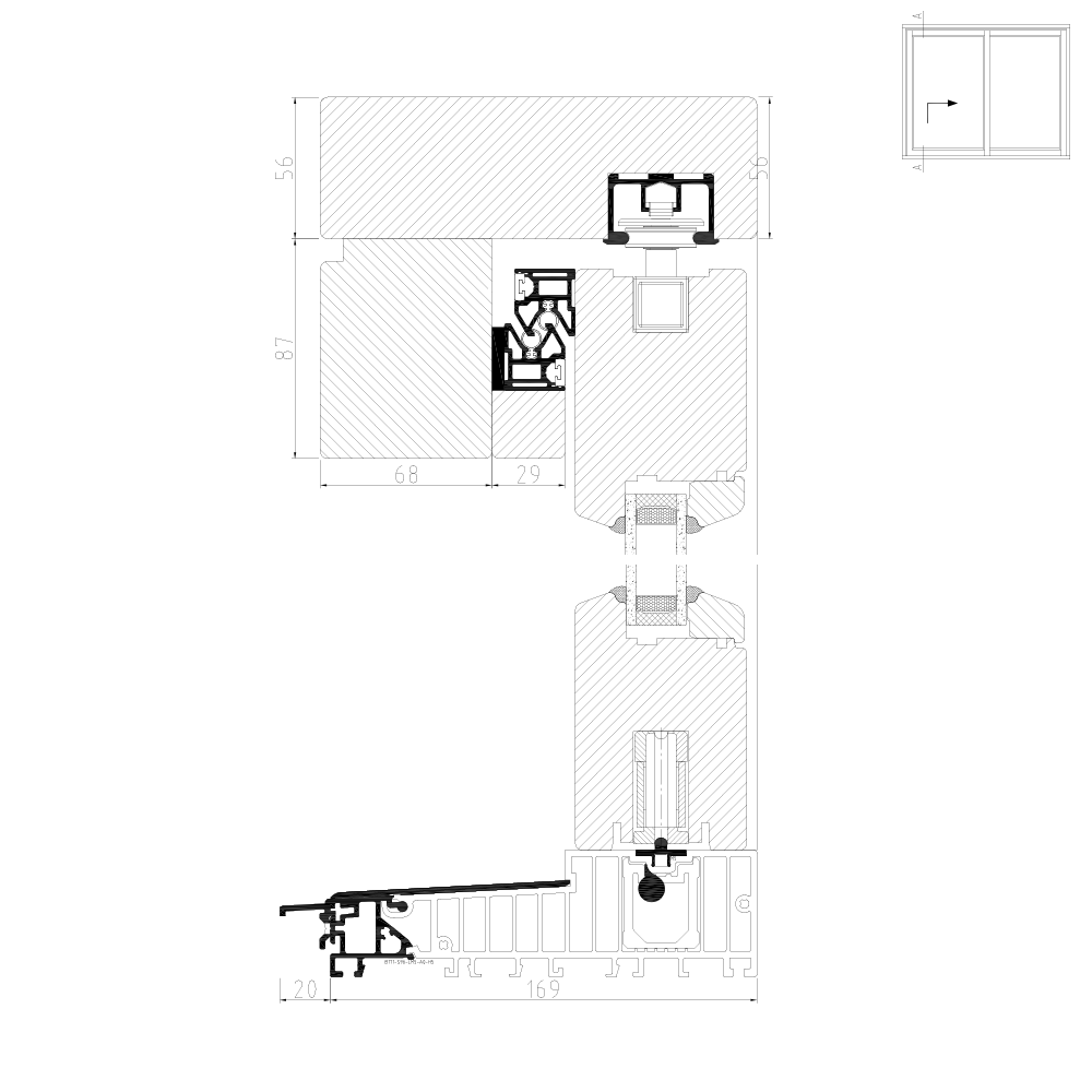 IV 68 - Illustrazione dettagliata della parte superiore Schema A