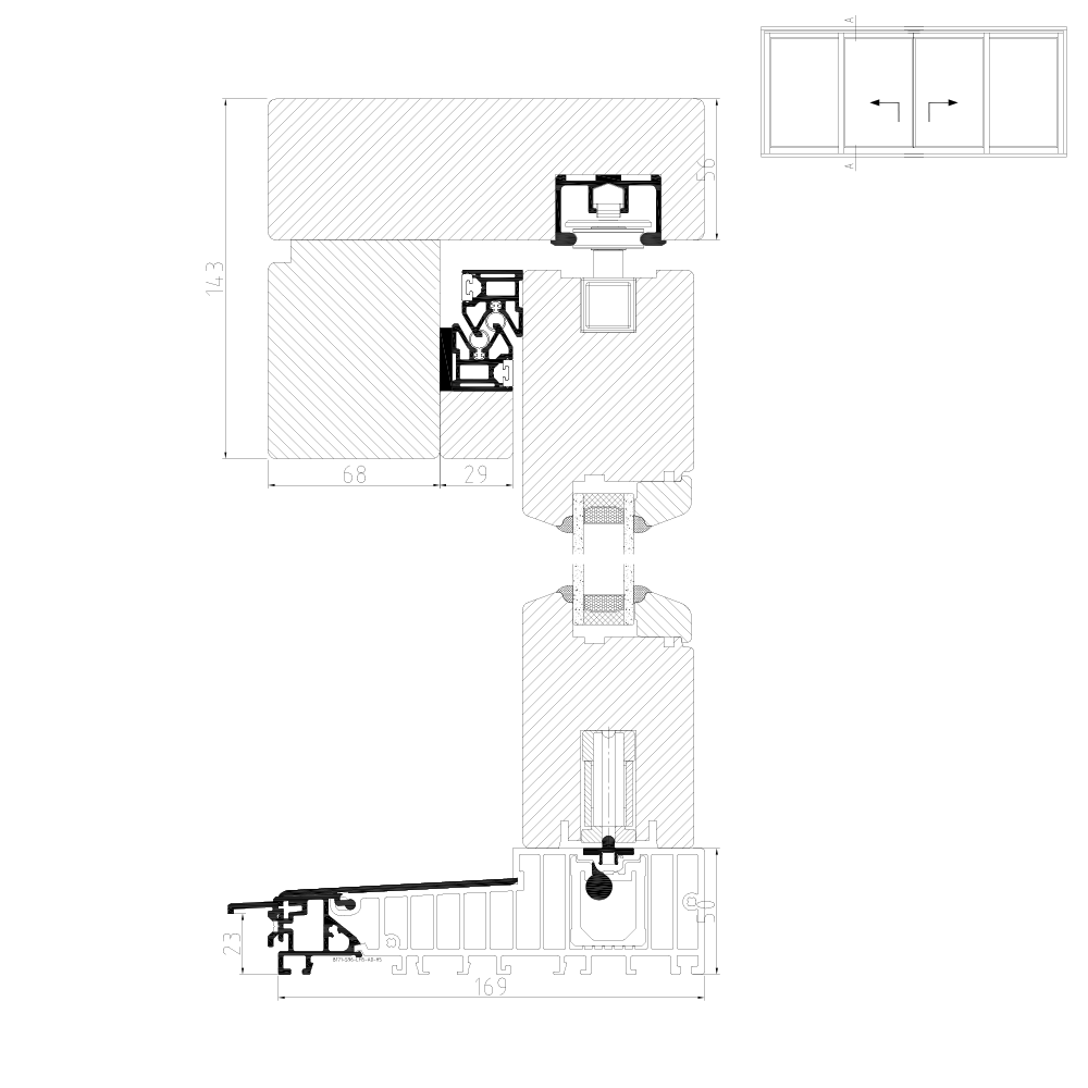 IV 68 - Illustrazione dettagliata della parte superiore Schema C