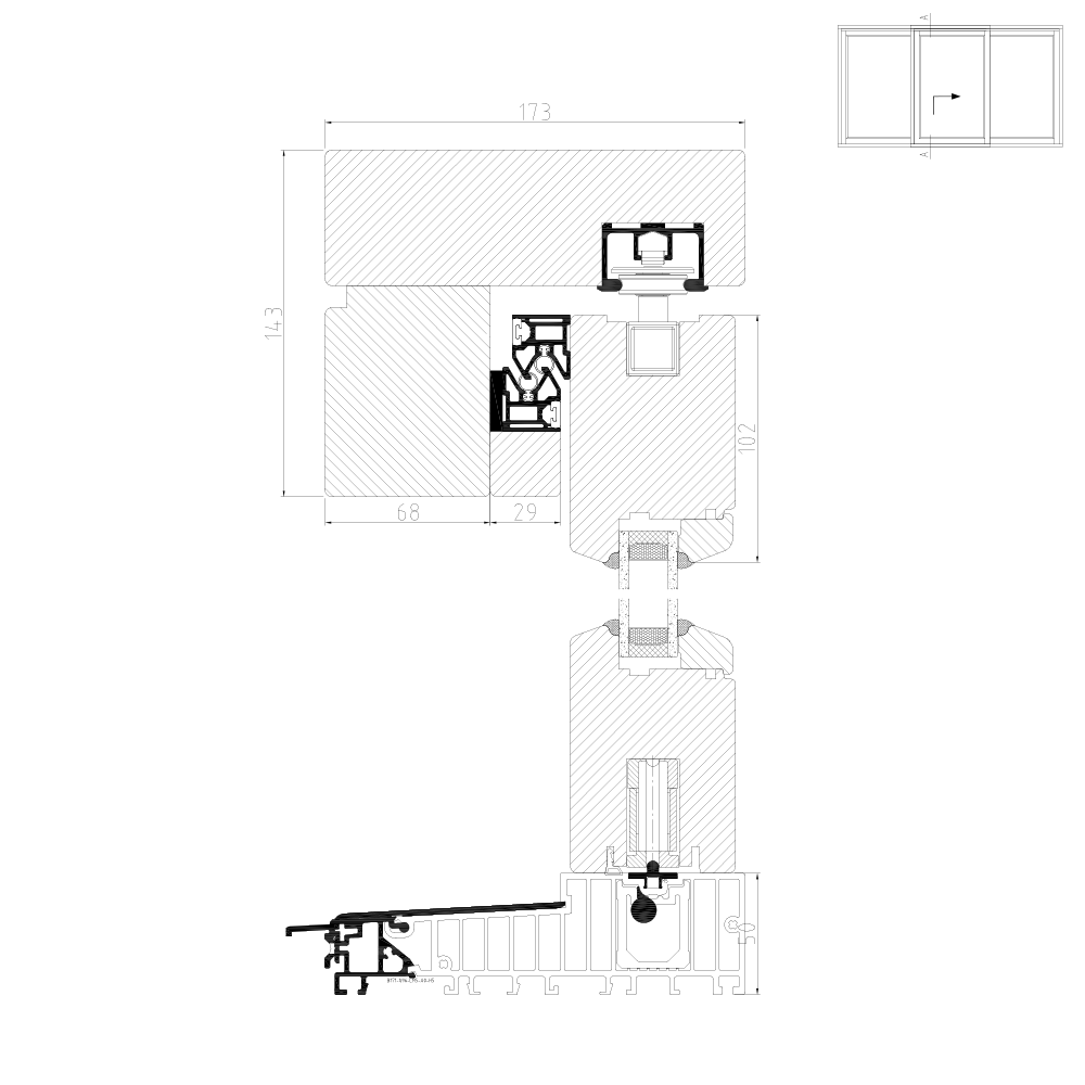IV 68 - Illustrazione dettagliata della parte superiore Schema G