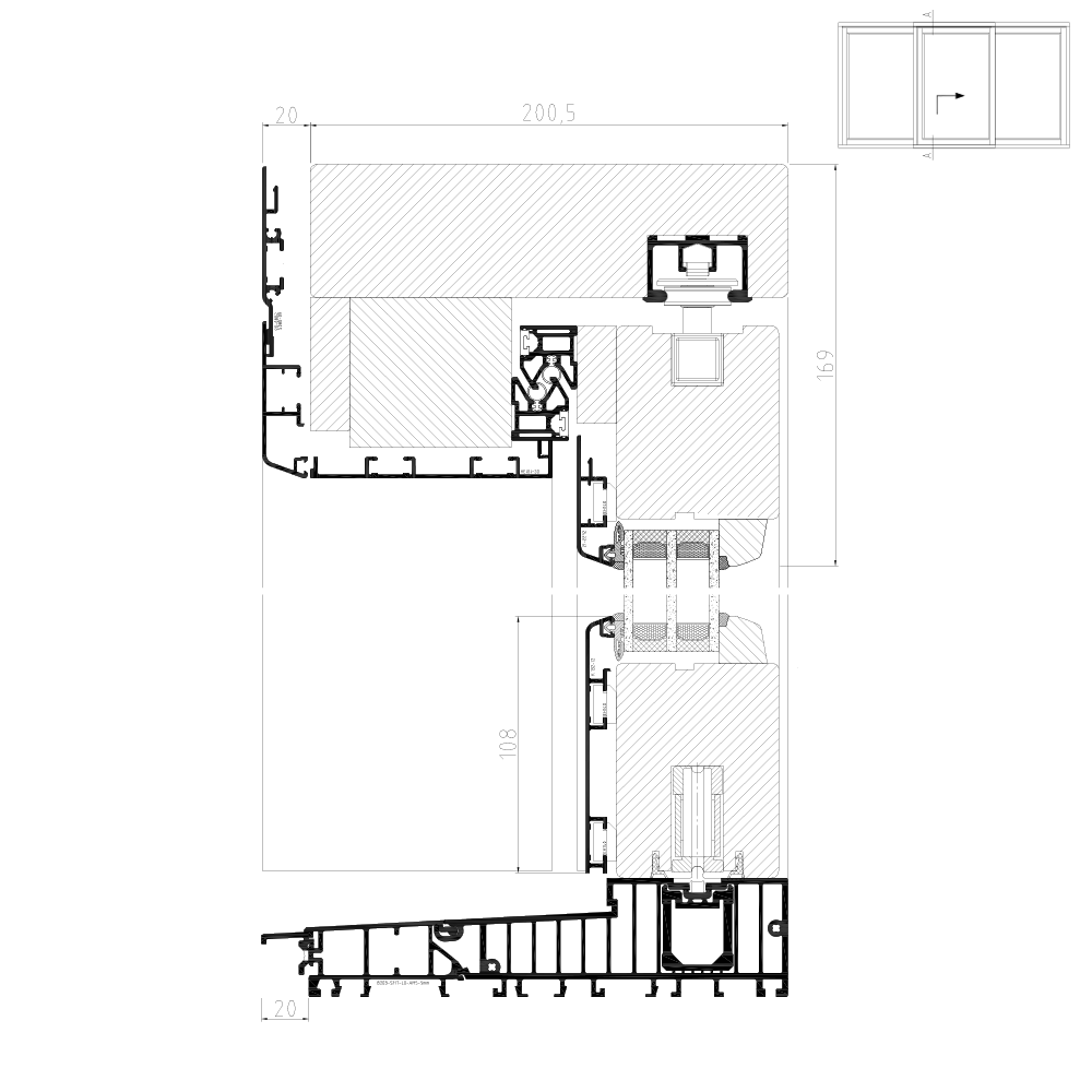 Idealu IV 68 - Illustrazione dettagliata della parte superiore Schema G