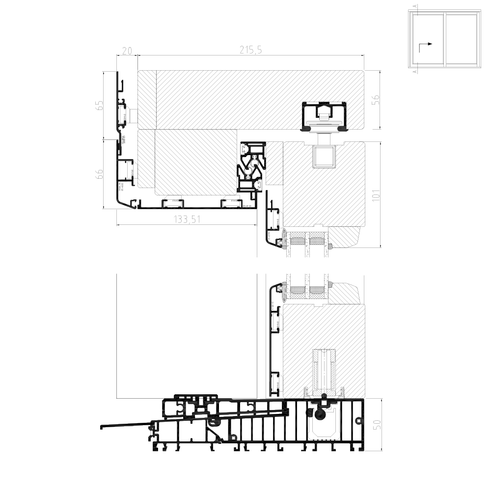 Idealu IV 78 - Illustrazione dettagliata della parte superiore Schema A