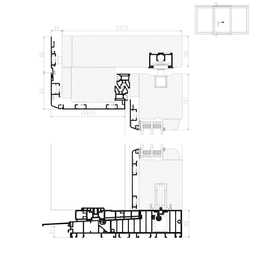 Idealu IV 78 - Illustrazione dettagliata della parte superiore Schema G