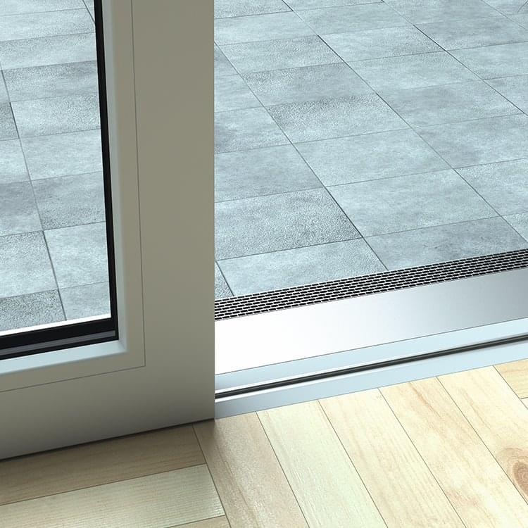 Soglia piatta porta alzante scorrevole in PVC-Alu