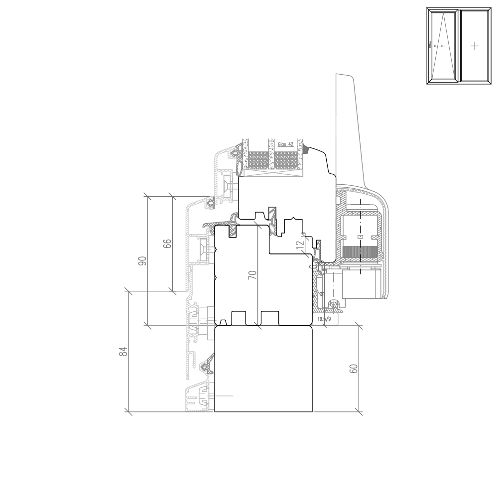 IDEALU Classicline - allargamento del telaio con rivestimento in alluminio 
