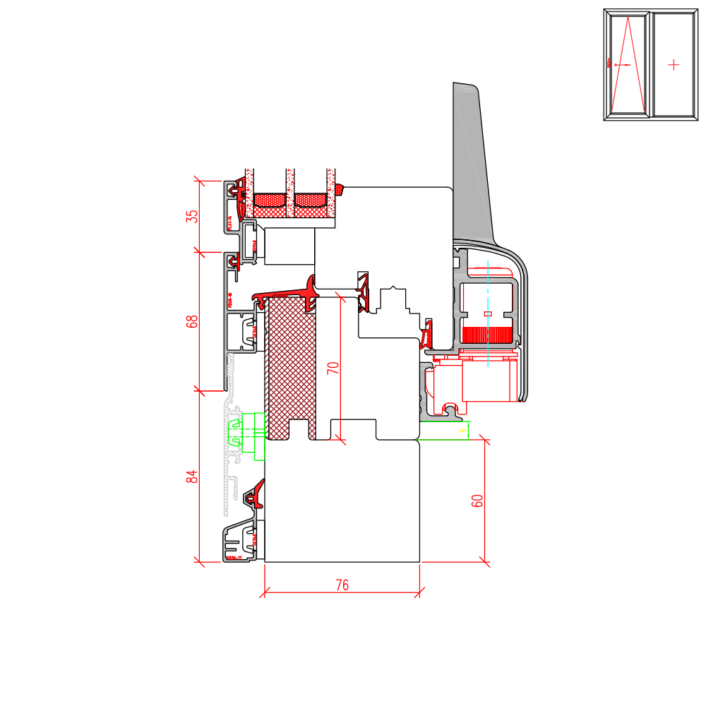 ECO IDEALU Plano - allargamento del telaio con rivestimento in alluminio 