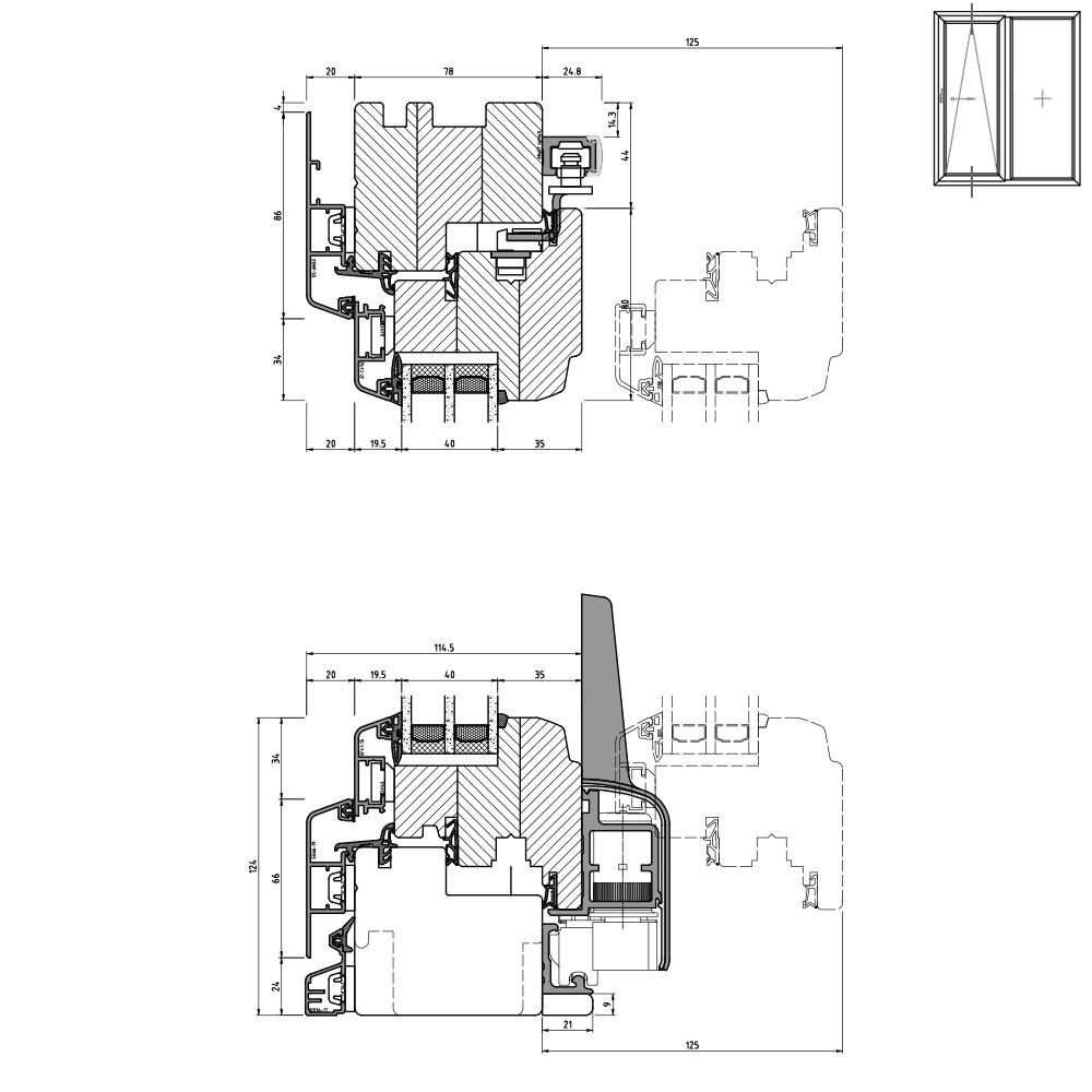 IDEALU Classicine IV 78 - Sezione verticale