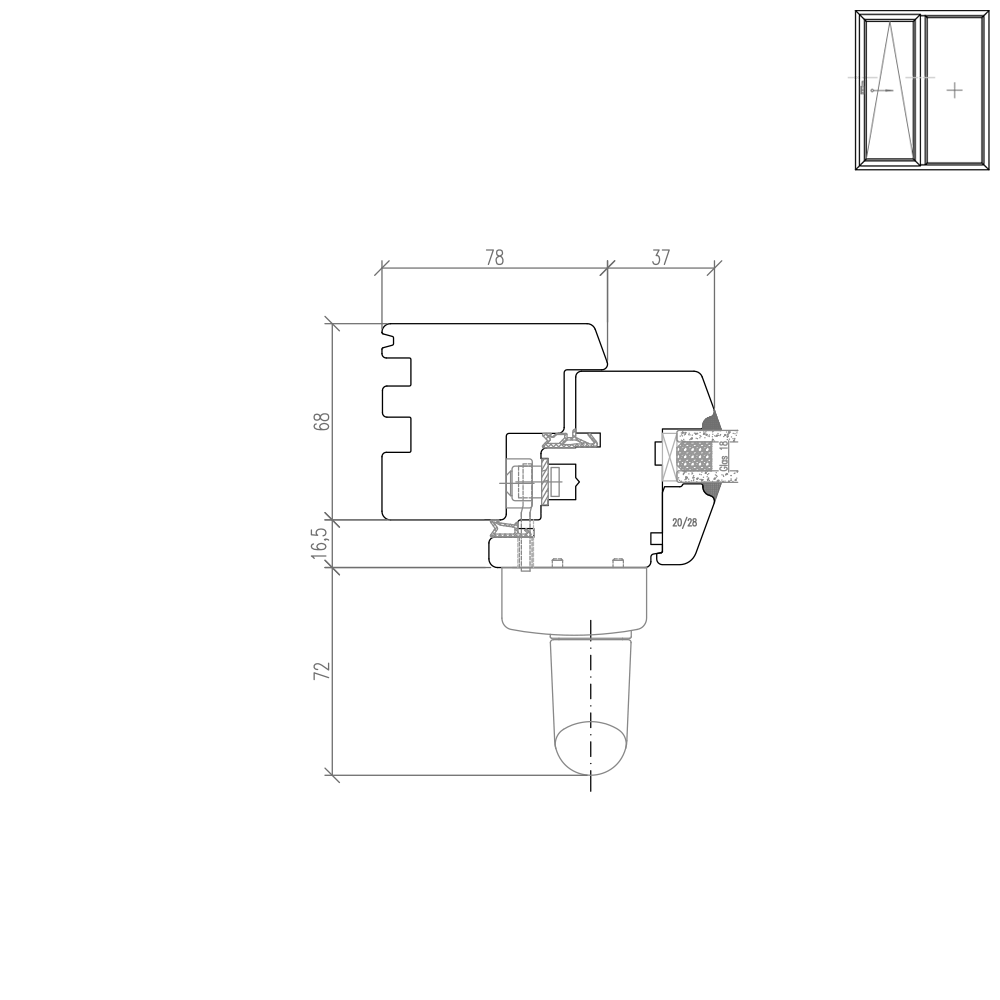 IV 68 - Illustrazione dettagliata dal lato della maniglia