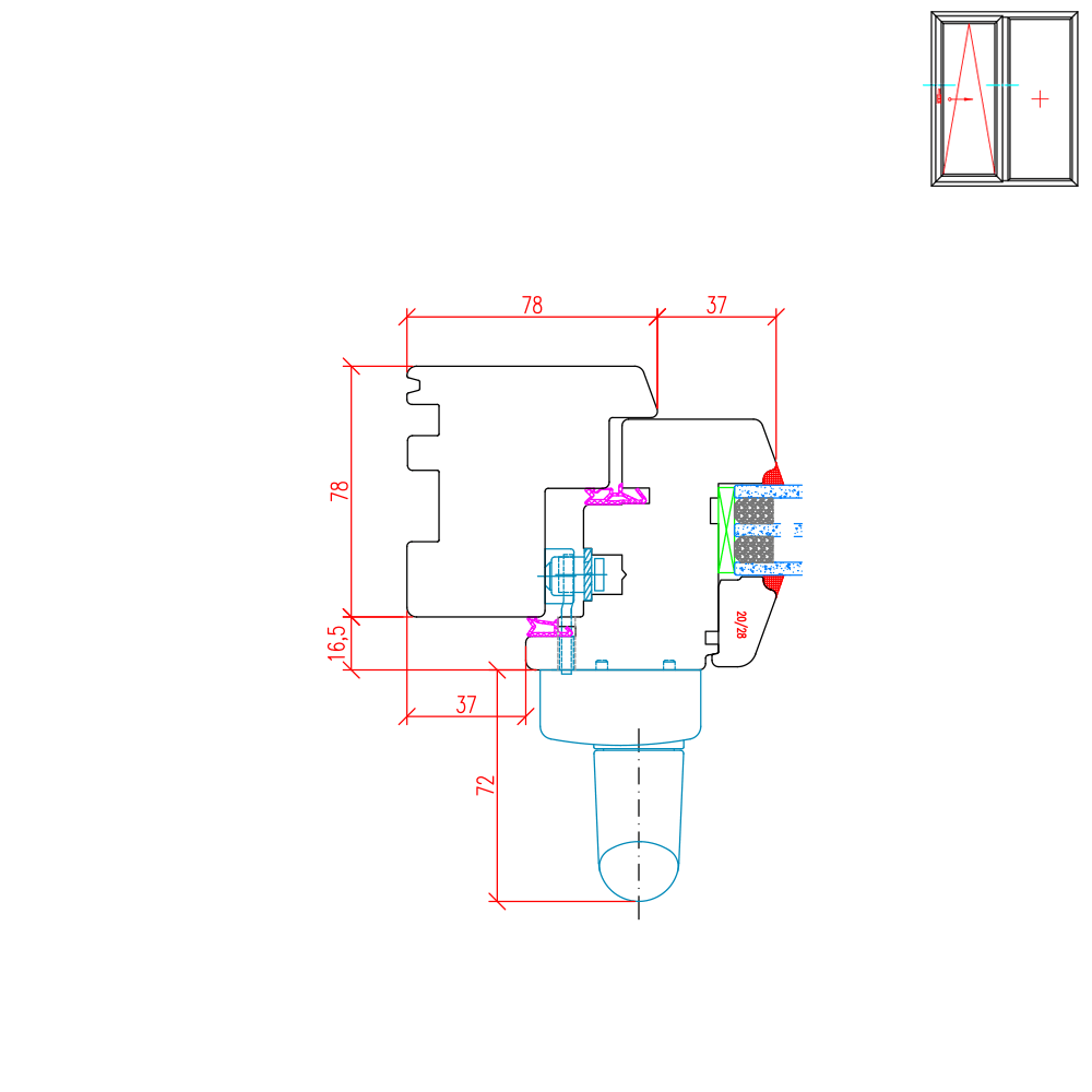 IV 78 - Illustrazione dettagliata dal lato della maniglia