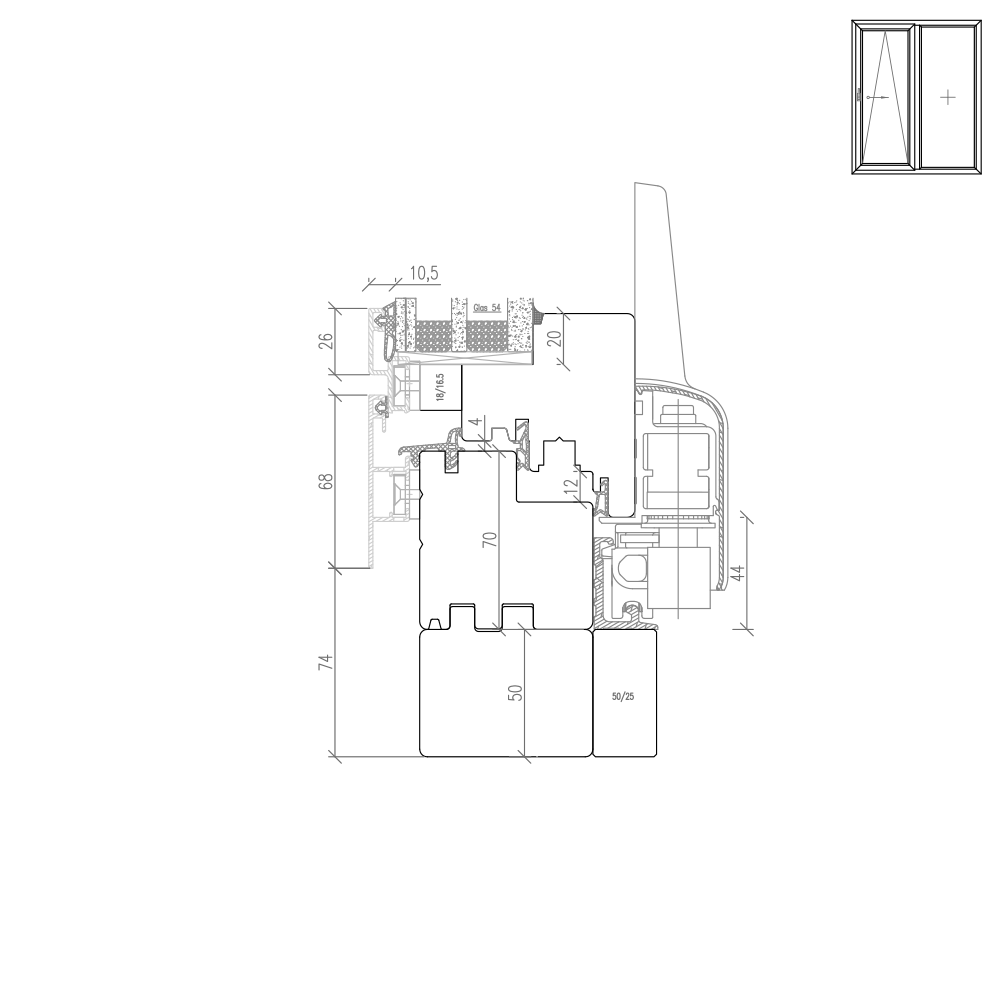 IDEALU Plano - allargamento del telaio senza rivestimento in alluminio 