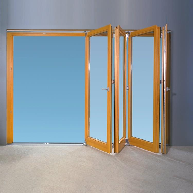 Porta scorrevole a libro in legno 4 ante piegate