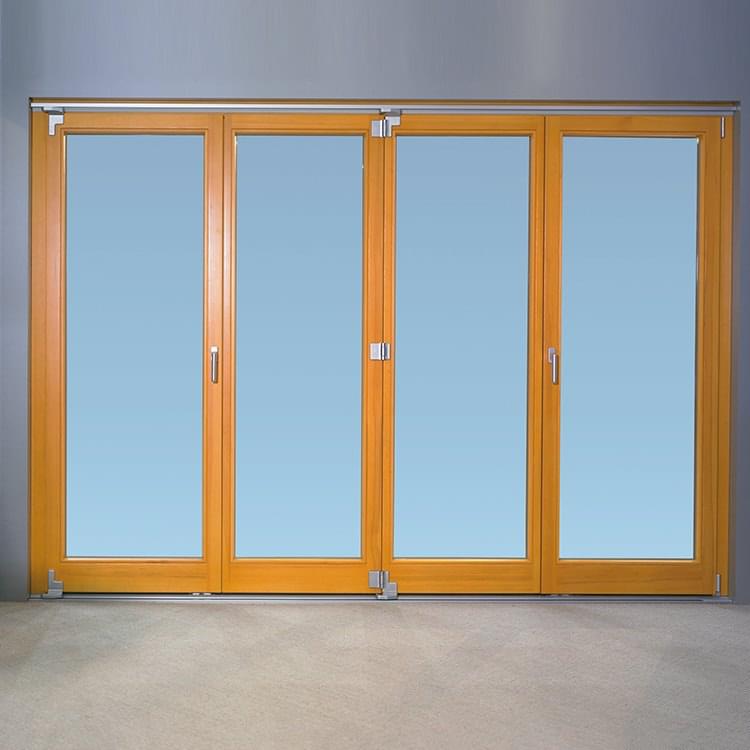 Porta scorrevole a libro in legno chiusa