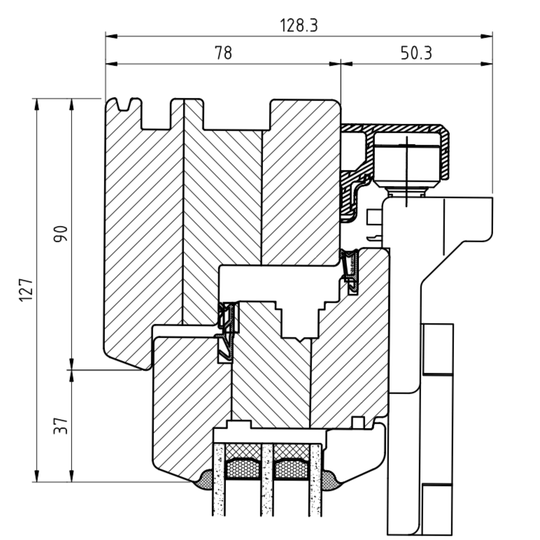 Porta scorrevole ad impacchettamento in legno IV 78 - parte alta