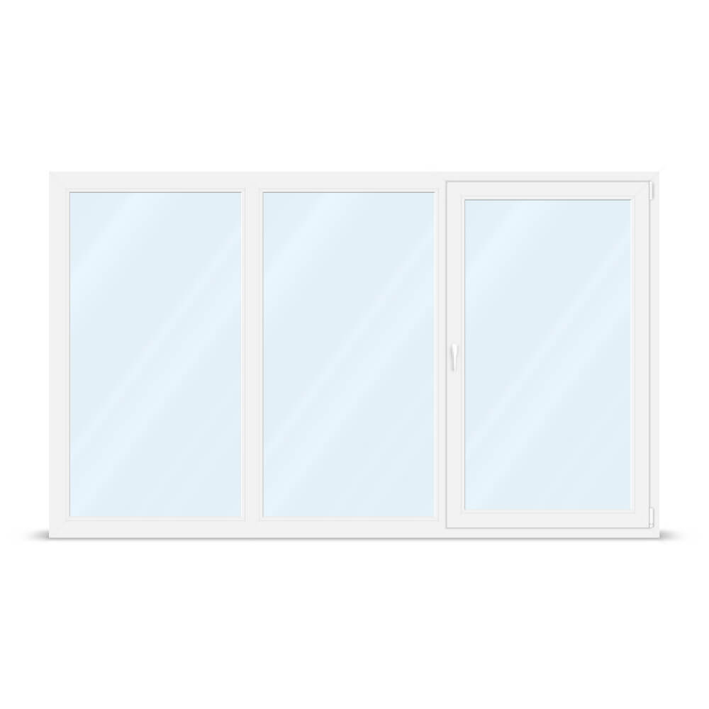 Porta finetra a tre ante in PVC