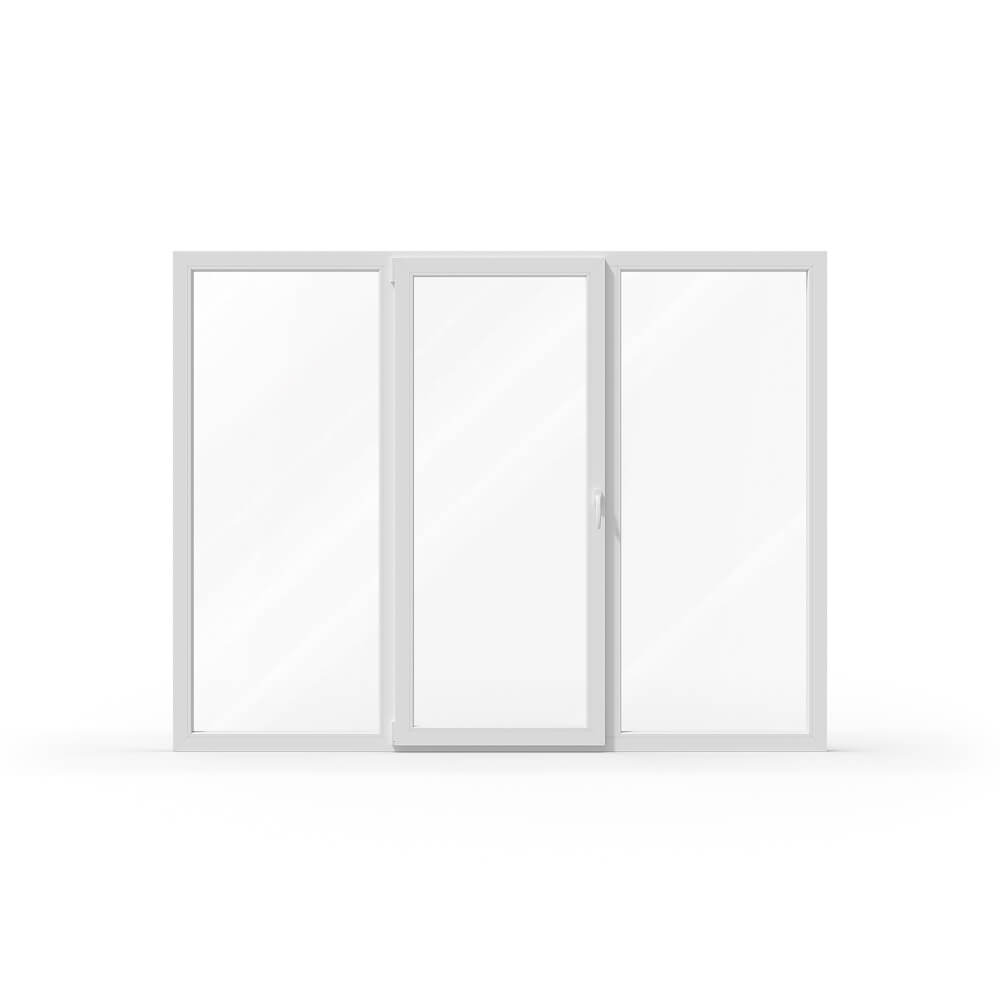 Portafinestra a 3 ante a anta-ribalta centrale