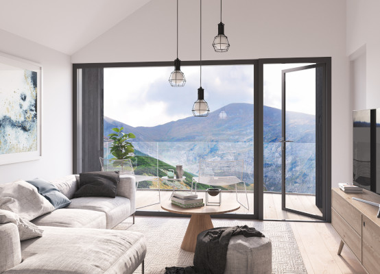 Portafinestra in alluminio color antracite Portafinestra in alluminio color antracite