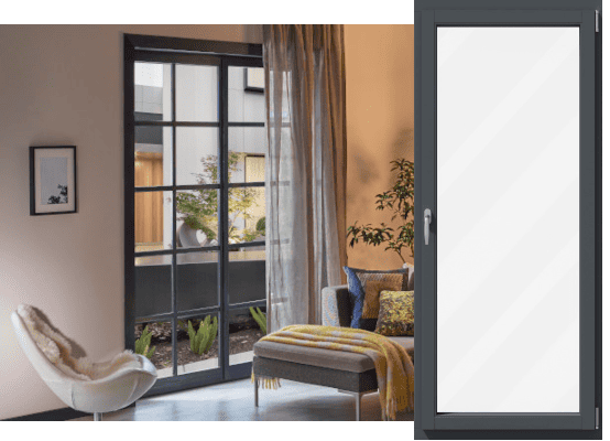 Portafinestra in legno color antracite