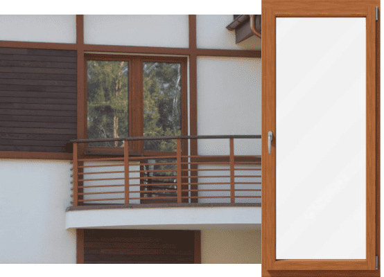 Portafinestra in legno eucalipto