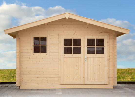 Porta di servizio in legno per casetta da giardino