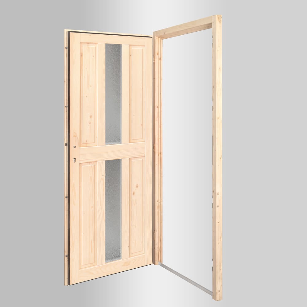 Porta di servizio in legno Avezzano aperta