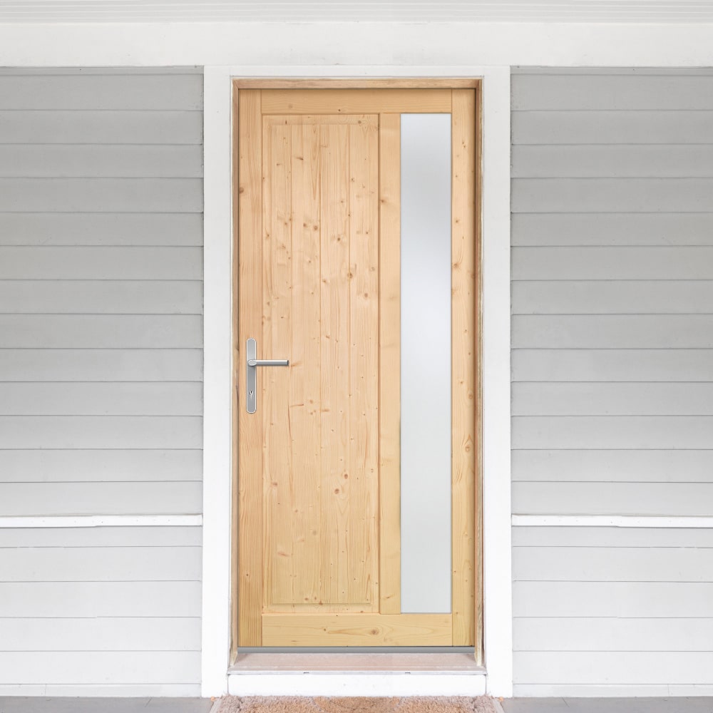 Porta di servizio in legno Olbia installata