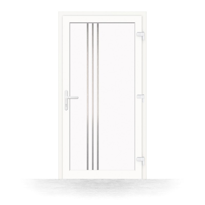 Porta d'ingresso bianca in PVC