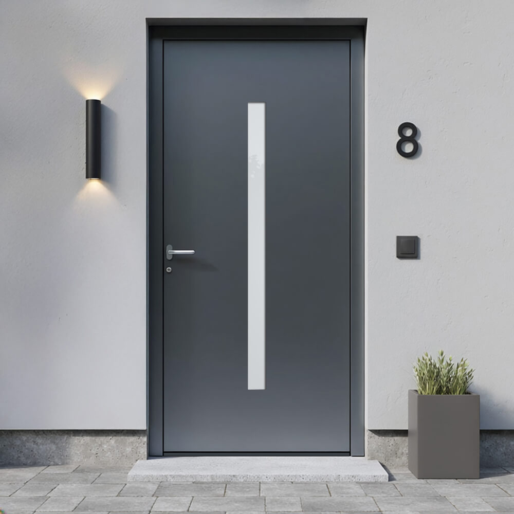 Porta d'ingresso Carrara installata