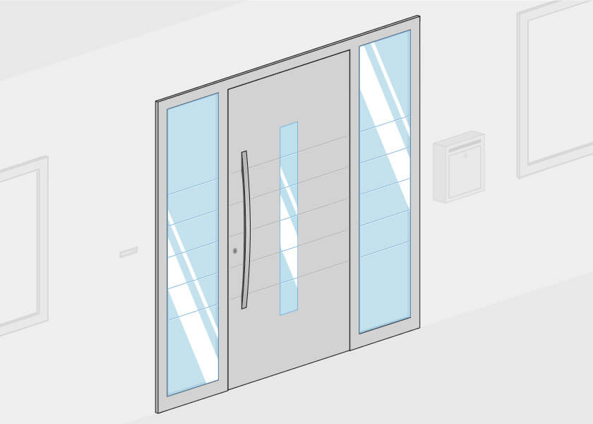 Porta ingresso con lato fisso