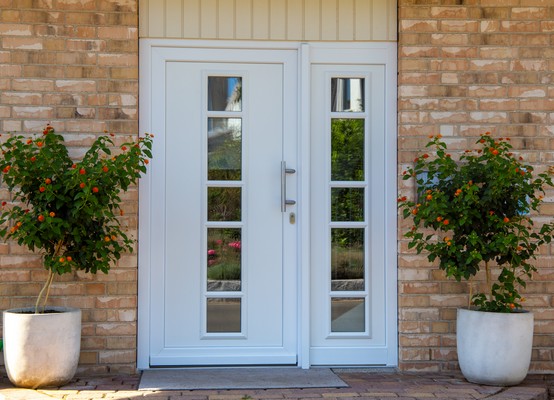 Porta d'ingresso PVC bianca